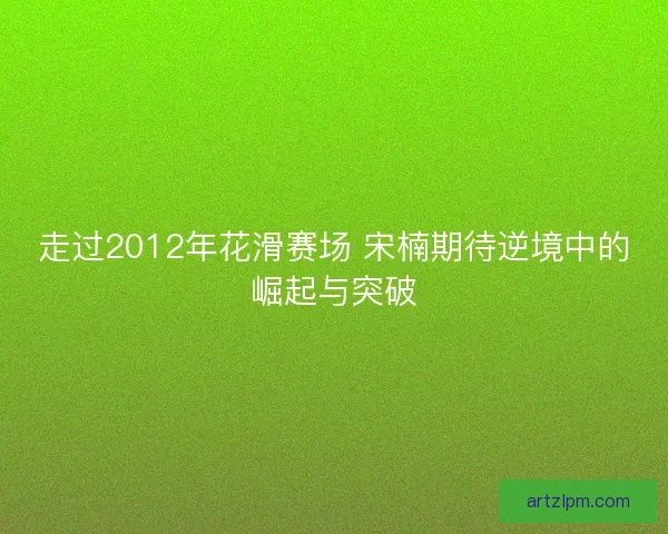 走过2012年花滑赛场 宋楠期待逆境中的崛起与突破